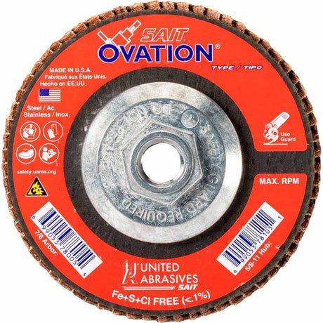 Sait 78109 4-1/2" X 5/8-11 Ovation Flap Disc 80G