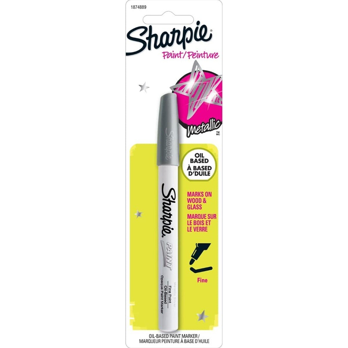 Sanford 1874889 Sharpie Oil Based Fine Point Metallic Silver Paint Marker - 2