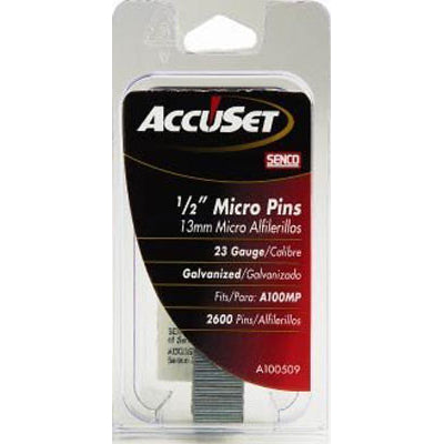 Senco A100509 23 Ga. 1/2" Length Galvanized Headless Micro Pins 2600/pk