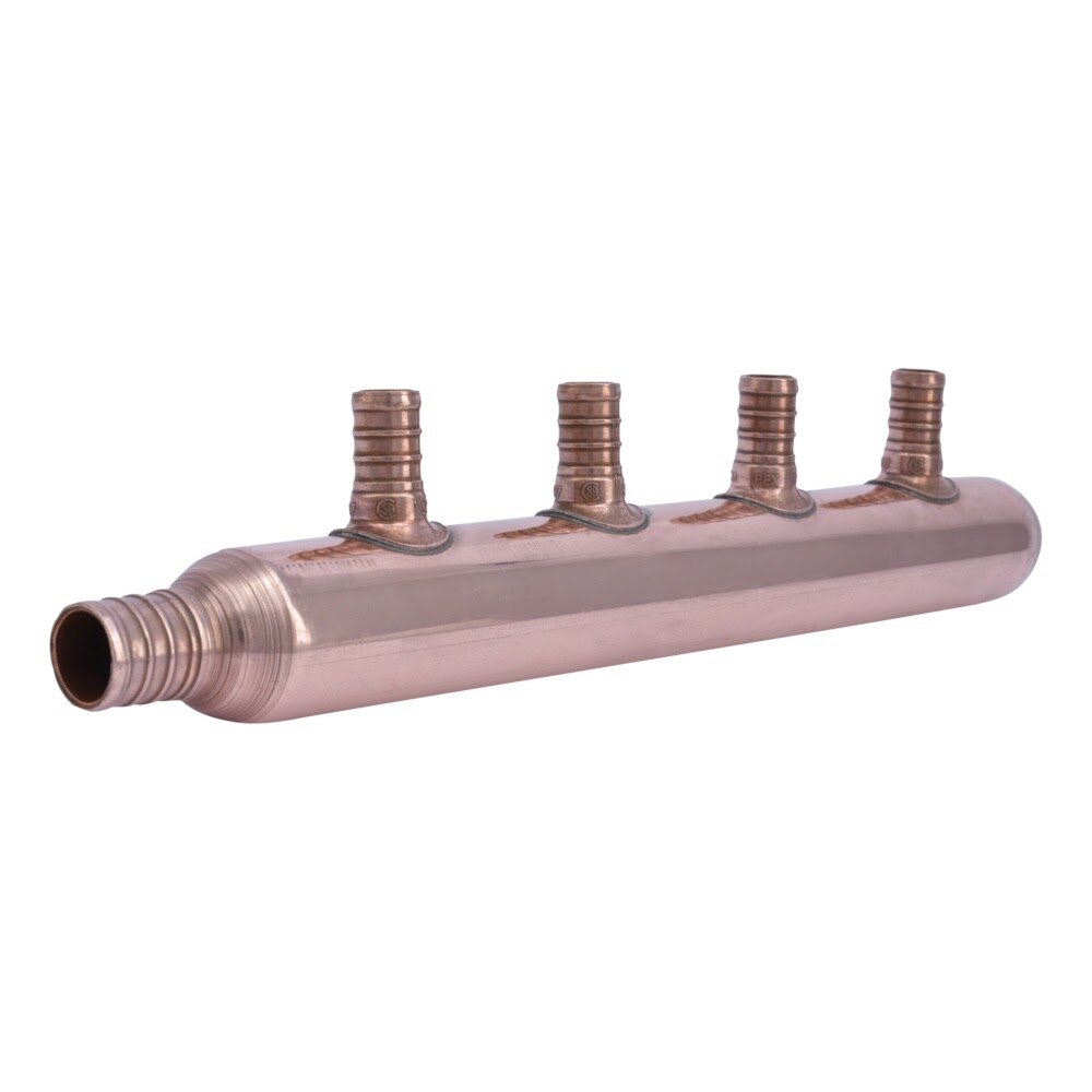 SharkBite 22785 4 Port Multi Port Closed Tee 3/4 in. Inlet x 1/2 in. Outlets PEX Manifold