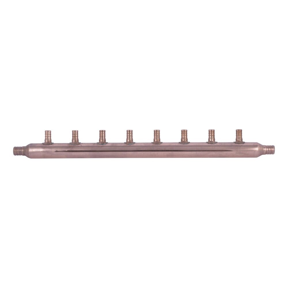 SharkBite 22790 3/4 in. Inlet x 1/2 in. Outlet Copper 8 Port Open PEX Manifold Fitting - 2