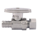 SharkBite 23057LF 1/2 in. PEX Barb x 3/8 in. OD Compression Quarter Turn Brass Straight Stop Valve - 2