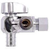 SharkBite 23066LF 1/2 in. x 3/8 in. OD x 3/8 in. OD Quarter Turn Dual Outlet Stop Valve - 2
