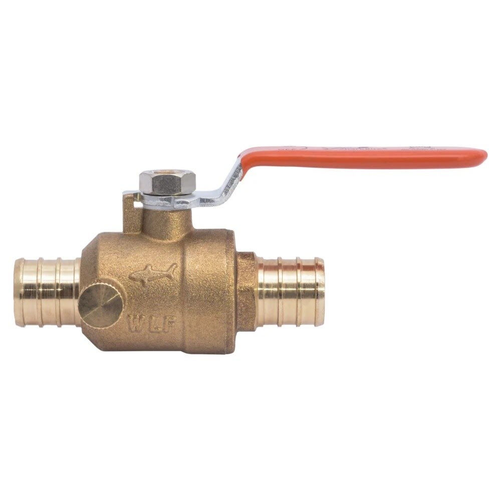 SharkBite 24613LF 3/4 in x 3/4 in PEX Barb Brass Quarter Turn Ball Valve with Drain - 2