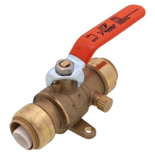 SharkBite 24616-0000LF 3/4 in. x 3/4 in. Push-Fit Ball Valve with Drain and Mounting Bracket - 2