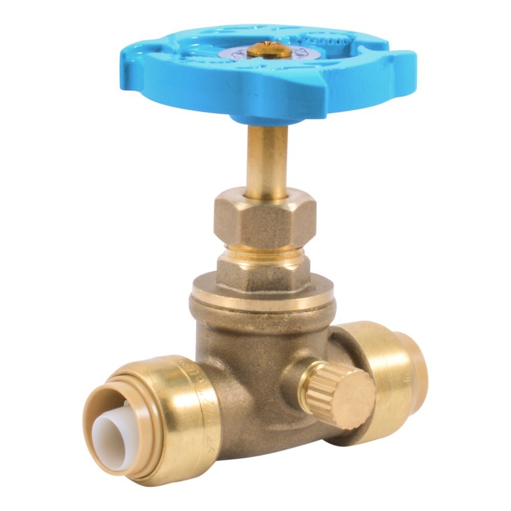 SharkBite 24634LF 1/2 in. x 1/2 in. Lead Free Push Fit Gate Valve with Drain