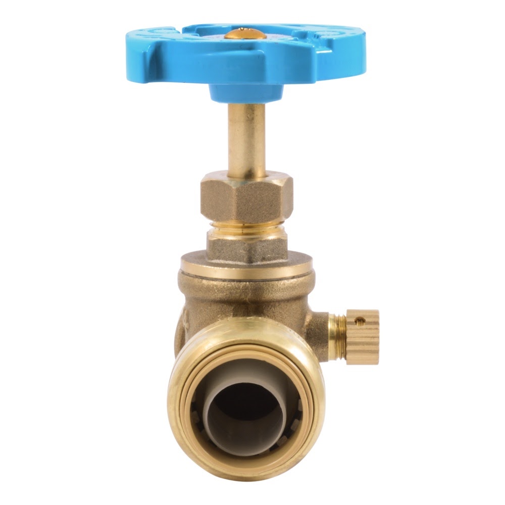 SharkBite 24635LF 3/4 in. x 3/4 in. Push-to-Connect Gate Valve with Drain - 3