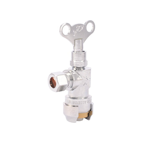 SharkBite 24731LF 1/2 in. Push to Connect x 3/8 in. Compression Loose Key Angle Stop Valve