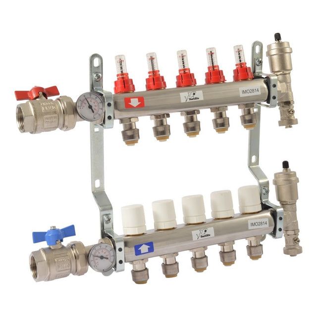 SharkBite 24932 1/2 in. 5 Loop Radiant Heating Manifold for Underfloor Heating