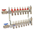 SharkBite 24934 1/2 in. 7 Loop Stainless Steel Radiant Heating Manifold with 1 in. FNPT Inlet