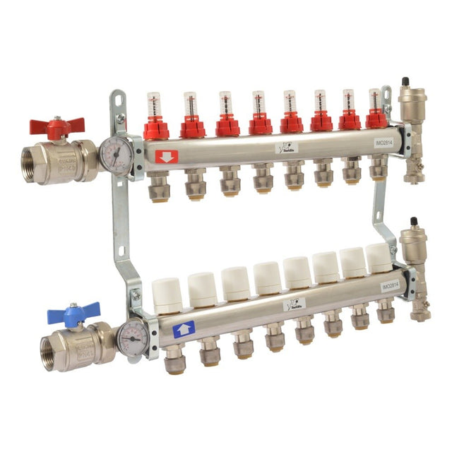 SharkBite 24935 1/2 in. 8 Loop Radiant Heating Manifold with 1 in. FNPT Inlet