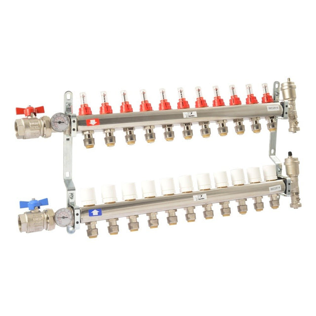 SharkBite 24938 1/2 in. 11 Loop Radiant Heating Manifold with 1 in. FNPT Inlet