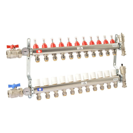 SharkBite 24938 1/2 in. 11 Loop Radiant Heating Manifold with 1 in. FNPT Inlet