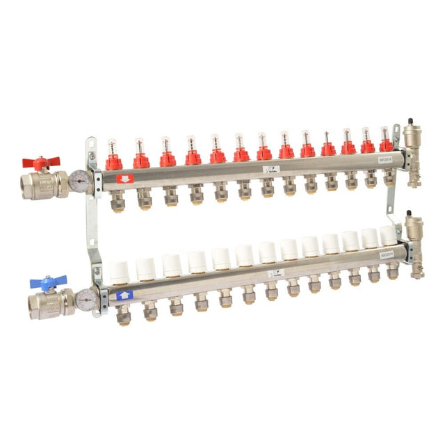 SharkBite 24940 13 Loop 1/2 in. Radiant Heating Manifold with 1 in. FNPT Inlet