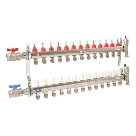 SharkBite 24940 13 Loop 1/2 in. Radiant Heating Manifold with 1 in. FNPT Inlet