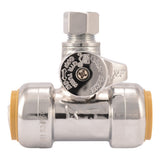 SharkBite 24986A 3/4 in x 3/4 in x 3/8 in OD Compression Push-to-Connect Tee Stop Valve - 2
