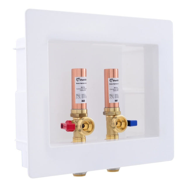 SharkBite 25031 Washing Machine Outlet Box with Water Hammer Arrestors 1/2 in. PTC x 3/4 in. MHT
