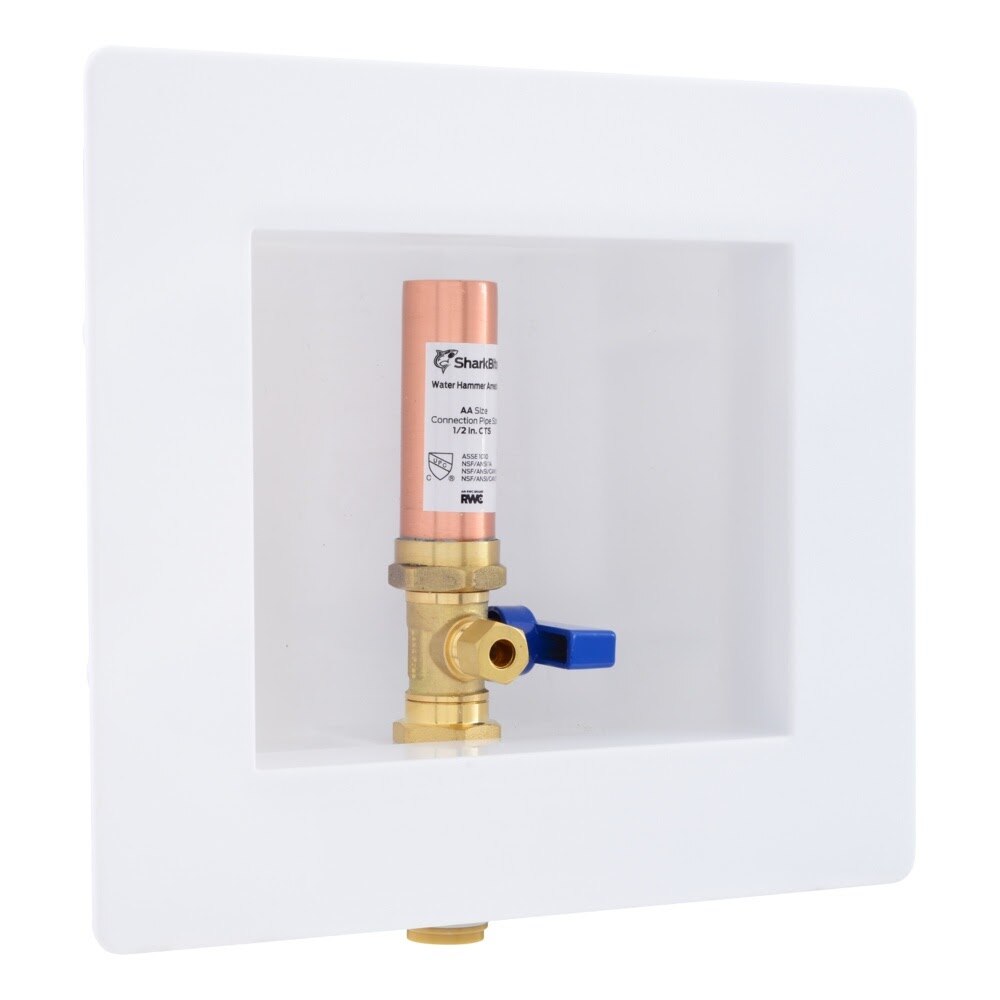 SharkBite 25033 Ice Maker Outlet Box with Water Hammer Arrestor 1/2 in PTC x 1/4 in OD Compression