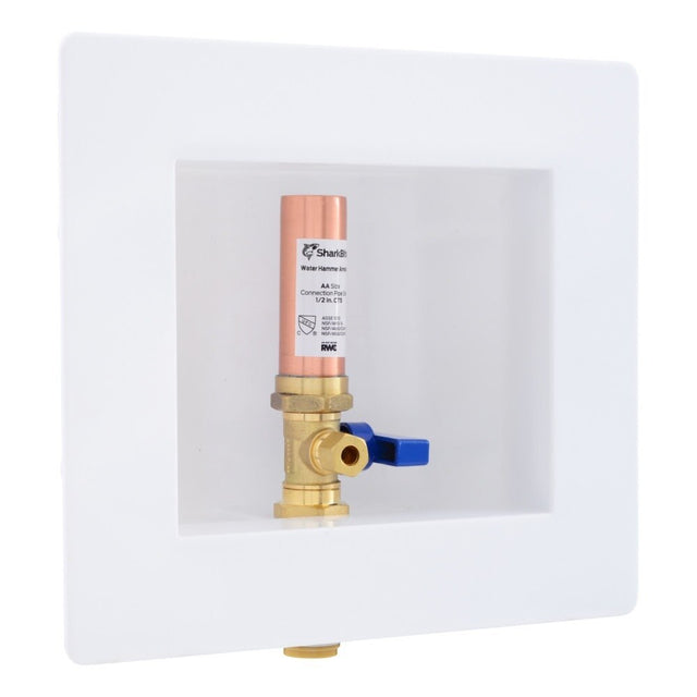 SharkBite 25033 Ice Maker Outlet Box with Water Hammer Arrestor 1/2 in PTC x 1/4 in OD Compression