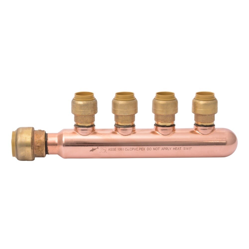 SharkBite 25553LF 3/4 in. x 1/2 in. Outlet 3-Port Closed Push-to-Connect Manifold - 2