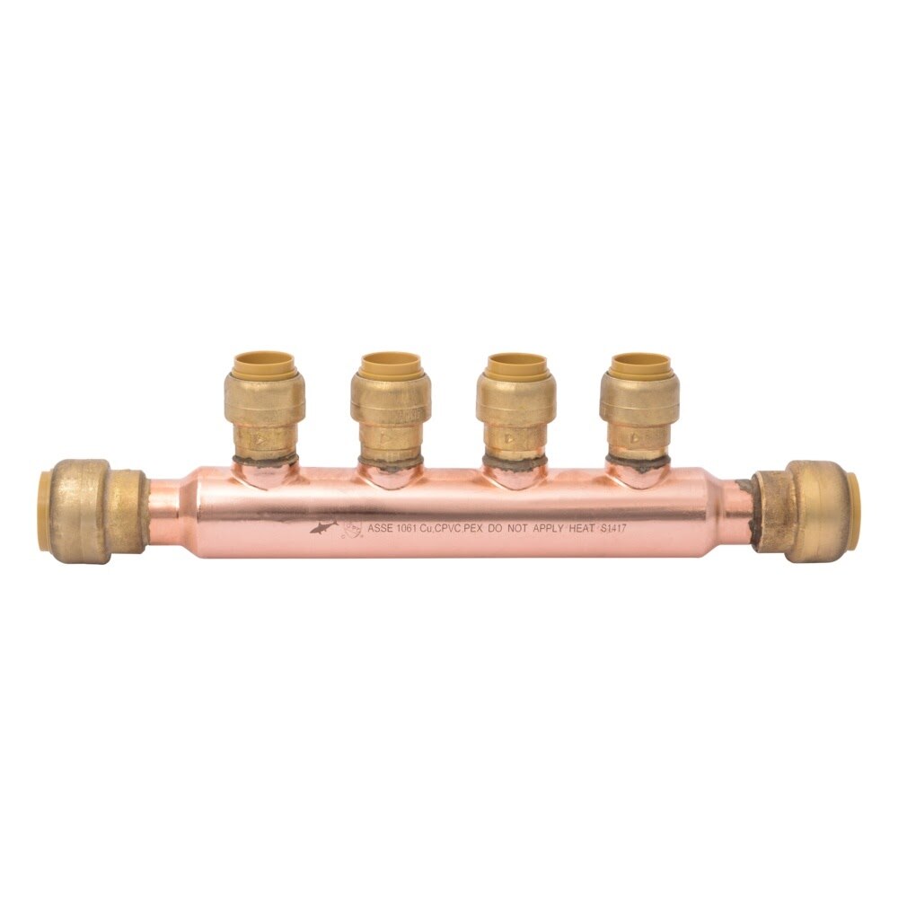 SharkBite 25554LF 3/4 in. x 1/2 in. Outlet 4-Port Open Push-to-Connect Manifold - 2