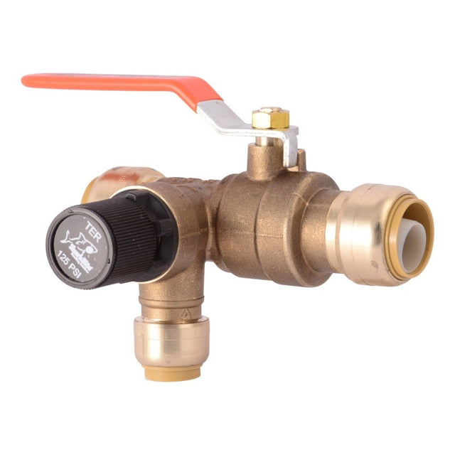 SharkBite 25704LF 3/4 in x 3/4 in x 1/2 in Outlet Thermal Expansion Relief Valve