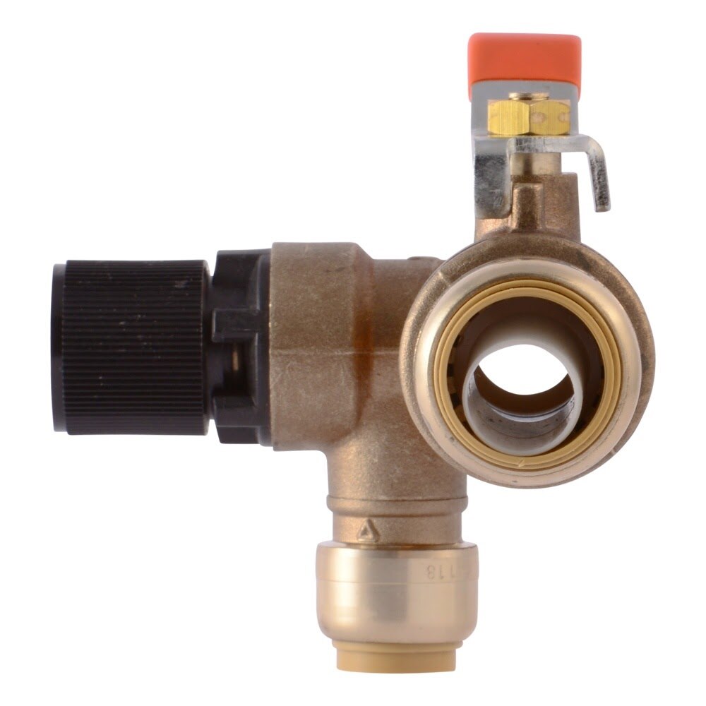 SharkBite 25704LF 3/4 in x 3/4 in x 1/2 in Outlet Thermal Expansion Relief Valve - 3