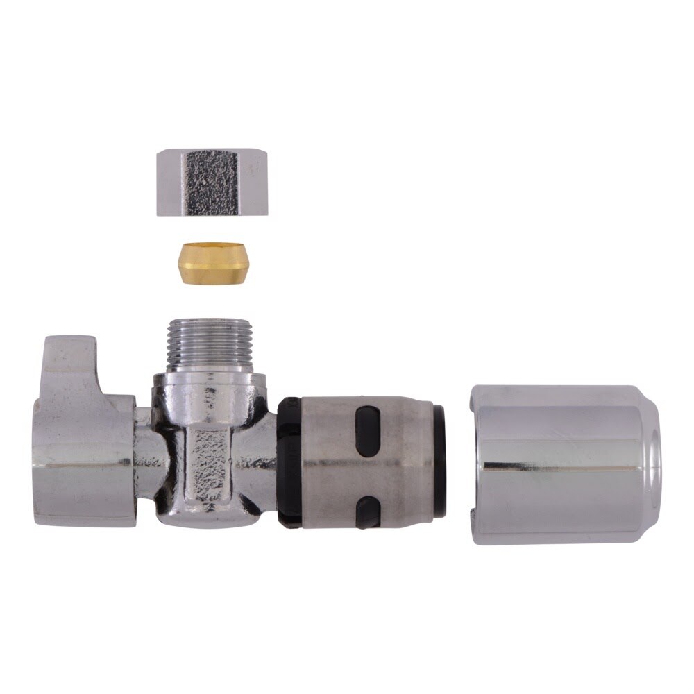 SharkBite K23036 1/2 in x 3/8 in OD Compression Angle Stop with Escutcheon - 3