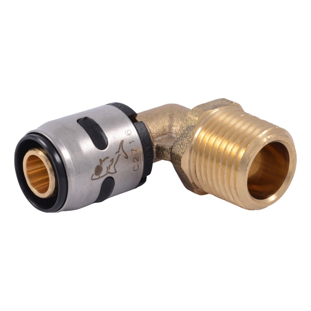 SharkBite K280WP2 1/2 in EvoPEX x 1/2 in MNPT Push to Connect Adapter Elbow (2 Pack)