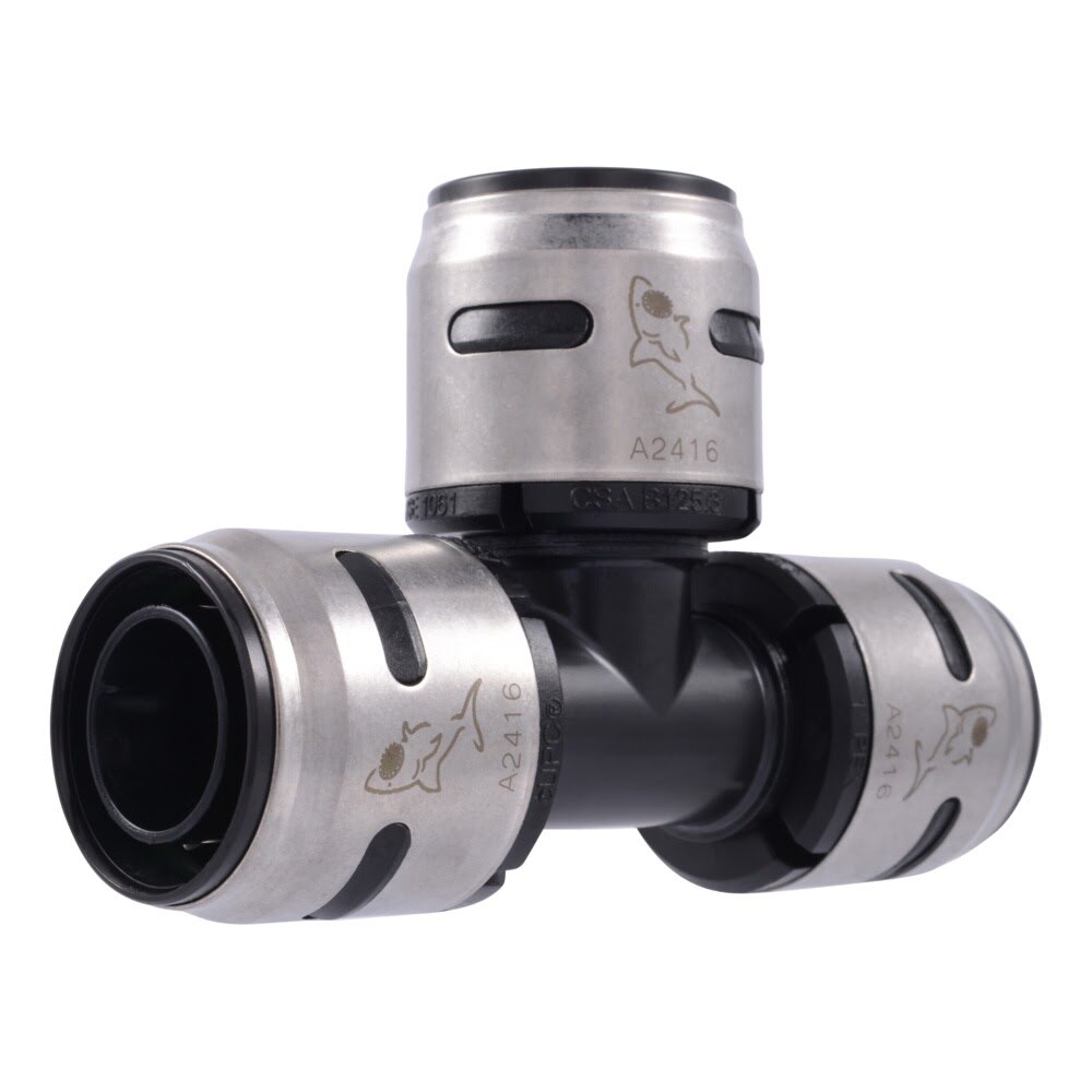SharkBite K374WP2 1 in x 1 in x 1 in EvoPEX Push-to-Connect PEX Tee Fitting (2 Pack)