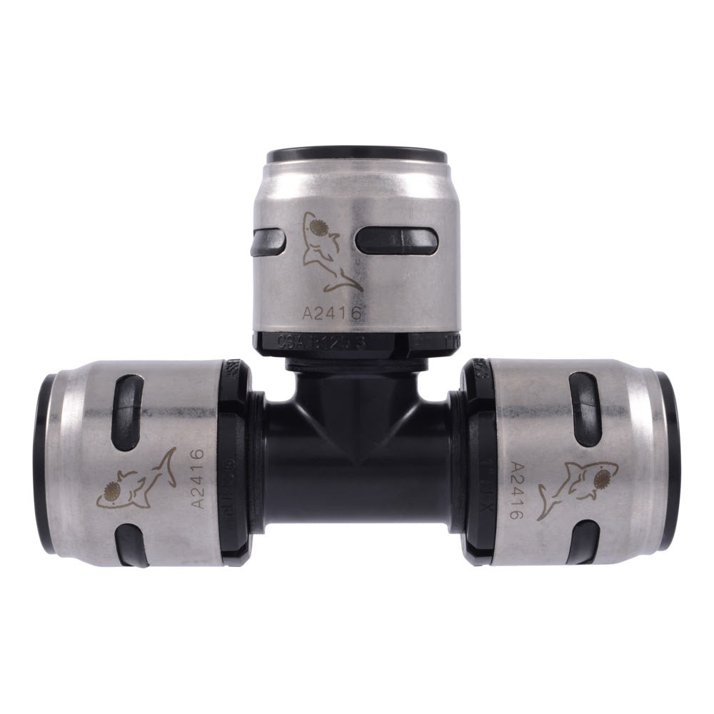 SharkBite K374WP2 1 in x 1 in x 1 in EvoPEX Push-to-Connect PEX Tee Fitting (2 Pack) - 2