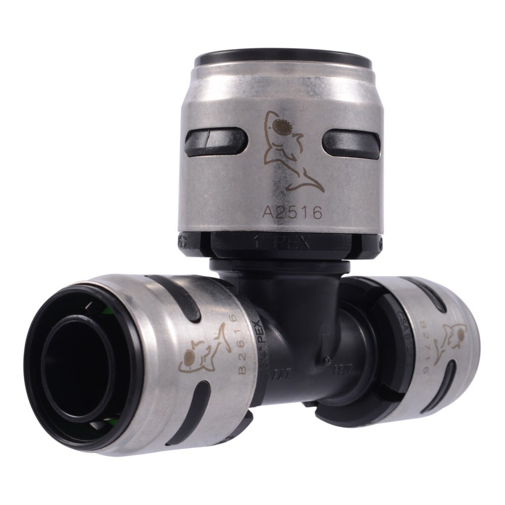 SharkBite K413WP2 3/4 in x 3/4 in x 1 in EvoPEX Push to Connect Reducing Tee for PEX Pipe (2 Pack)