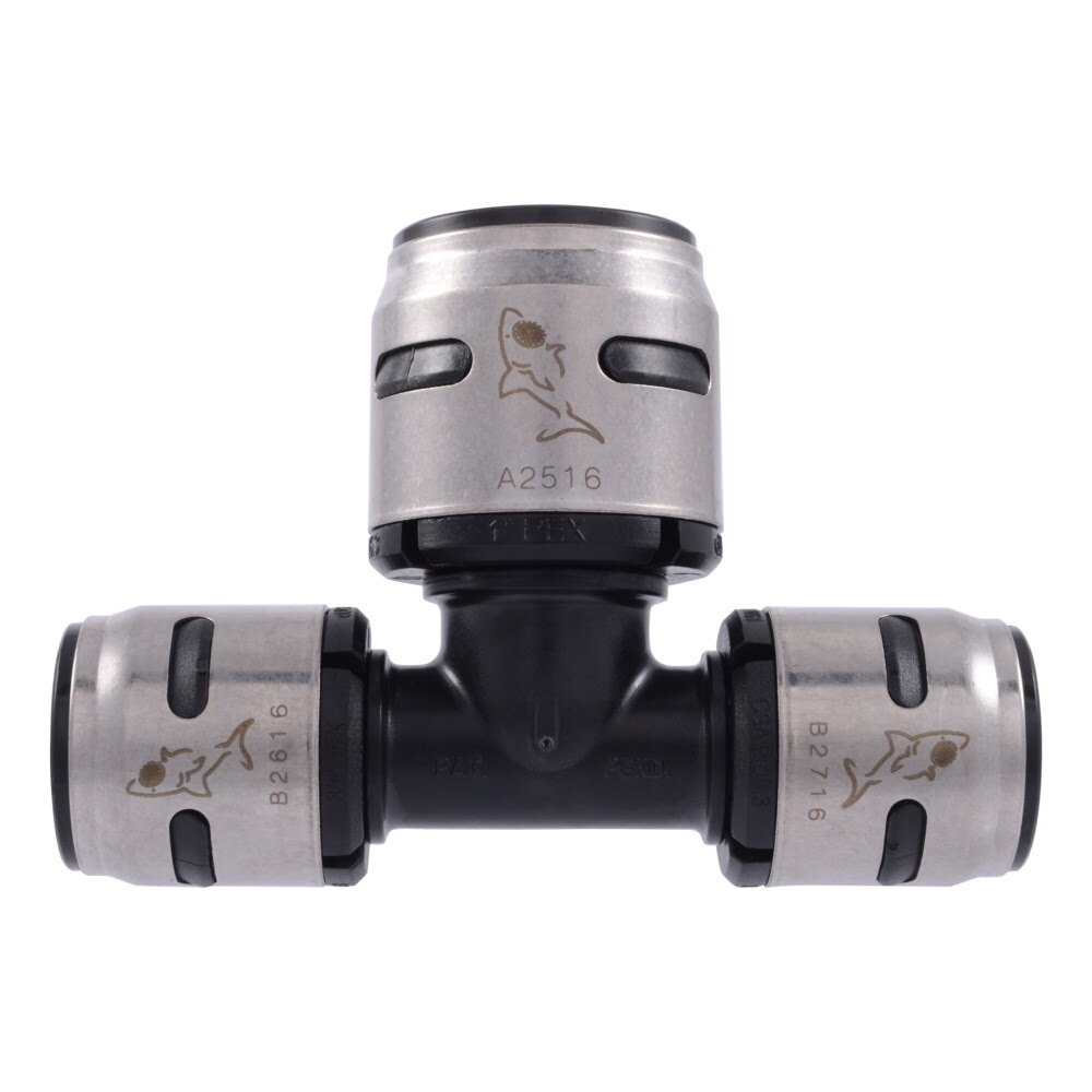 SharkBite K413WP2 3/4 in x 3/4 in x 1 in EvoPEX Push to Connect Reducing Tee for PEX Pipe (2 Pack) - 2