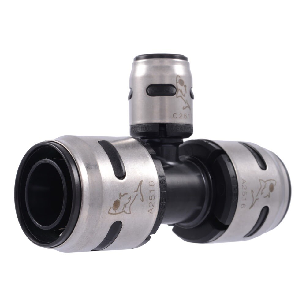 SharkBite K415WP2 1 in x 1 in x 1/2 in EvoPEX Push-to-Connect Reducing Tee for PEX Plumbing (2 Pack)
