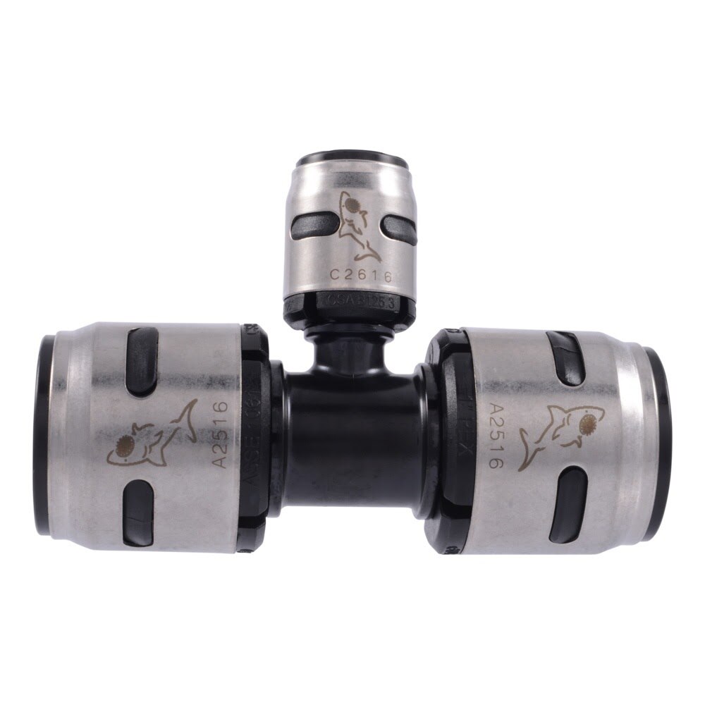 SharkBite K415WP2 1 in x 1 in x 1/2 in EvoPEX Push-to-Connect Reducing Tee for PEX Plumbing (2 Pack) - 2