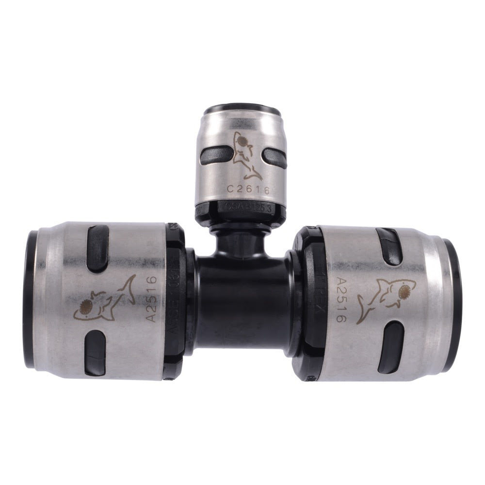 SharkBite K415WP2 1 in x 1 in x 1/2 in EvoPEX Push-to-Connect Reducing Tee for PEX Plumbing (2 Pack) - 2