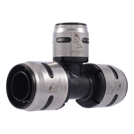 SharkBite K416WP2 1 in. x 1 in. x 3/4 in. EvoPEX Push to Connect Reducing Tee for PEX Pipe (2 Pack)