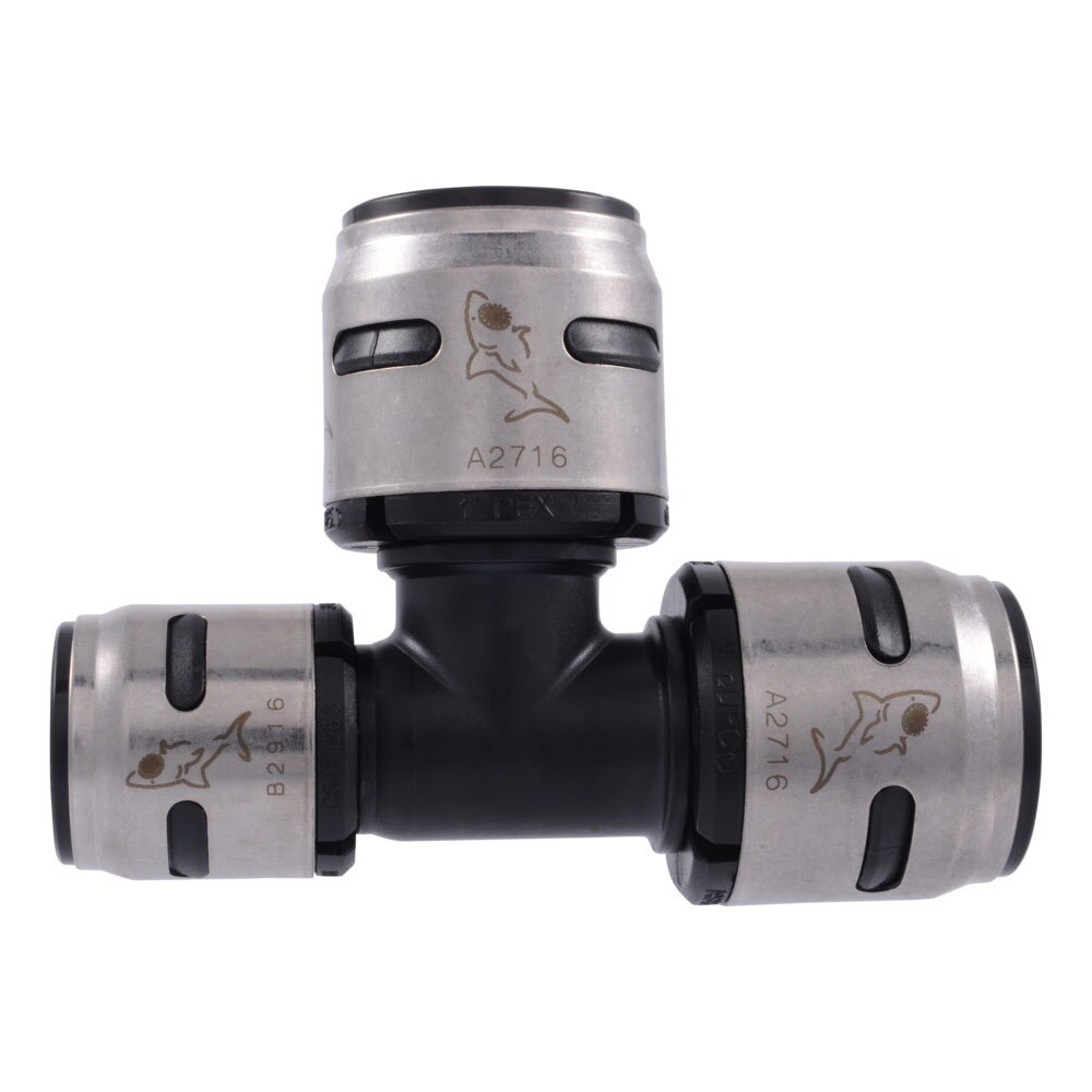 SharkBite K418WP2 1 in x 3/4 in x 1 in EvoPEX Push to Connect Reducing Tee for PEX Pipe (2 Pack) - 2