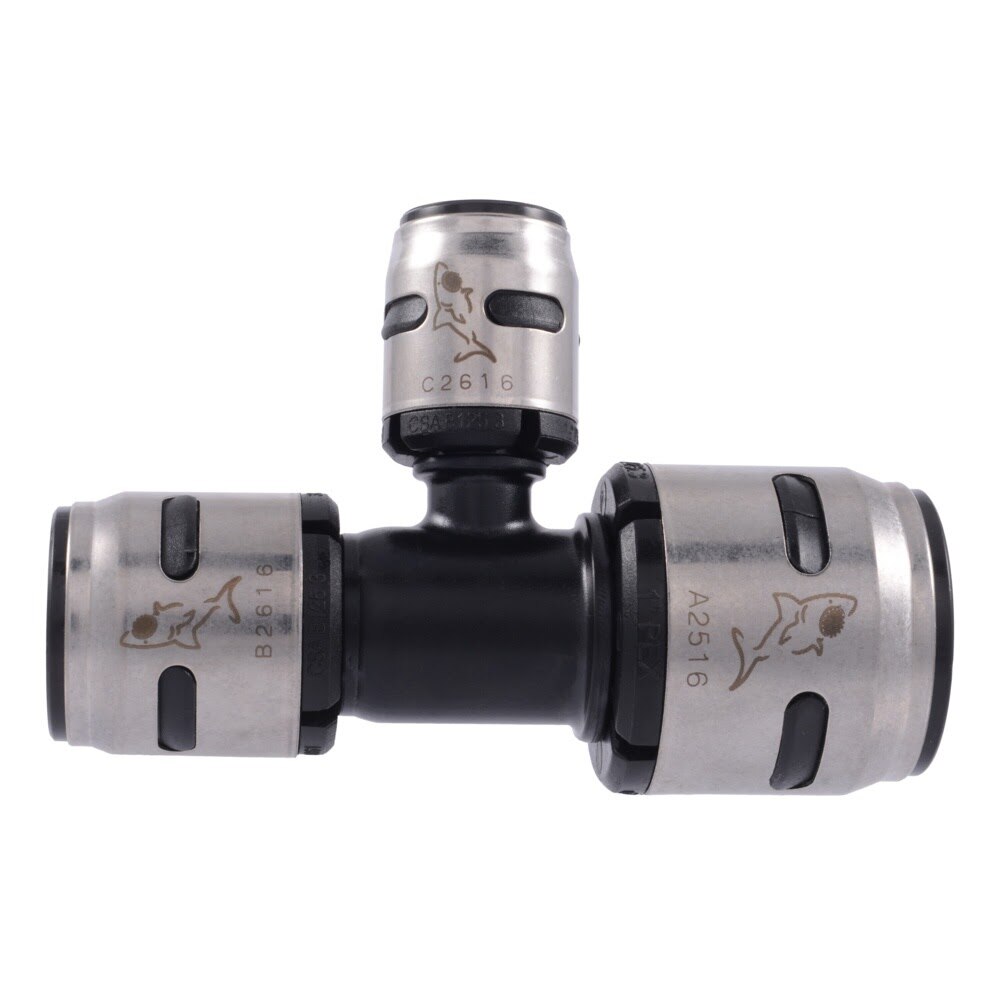 SharkBite K419WP2 1 in x 3/4 in x 1/2 in EvoPEX Push Fit Reducing Tee (2 Pack) - 2