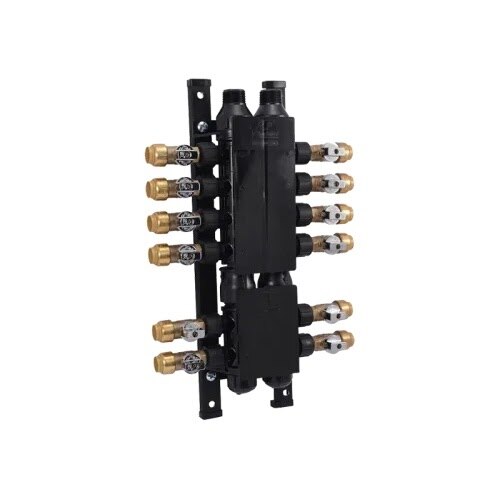 SharkBite PM012SB 12 Port Push-to-Connect Manifold with Brass Ball Valves 3/4 in. x 1/2 in.