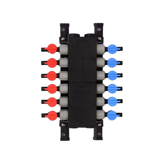 SharkBite PM012UP 12 Port Poly Crimp Manifold with Ball Valves 3/4 in Inlet x 1/2 in Outlet