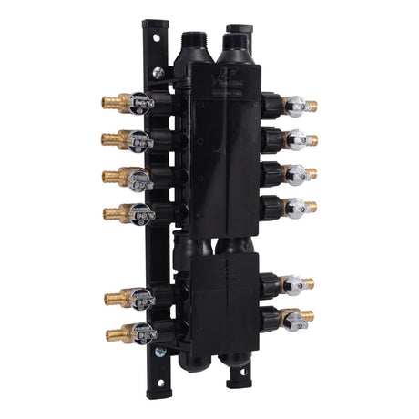 SharkBite RM22712 12 Port Brass Barb PEX Manifold with Ball Valves
