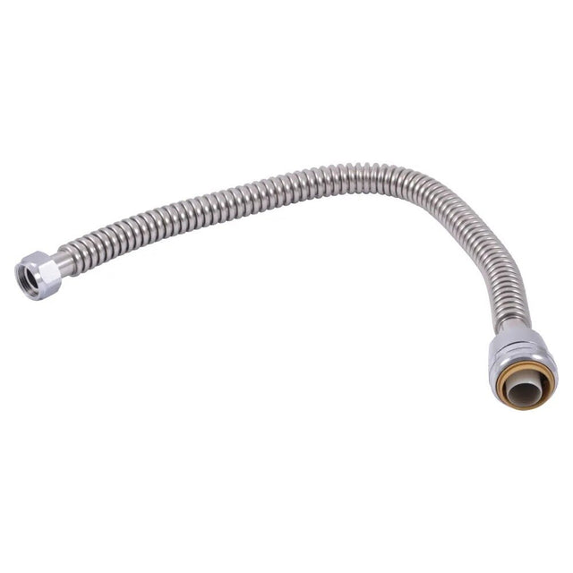 SharkBite SS3096FLEX24LF 1 in x 3/4 in FIP x 24 in Stainless Steel Corrugated Water Heater Connector
