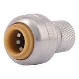 SharkBite U3524LFA 1/4 in x 1/4 in Push to Connect Compression Stop Valve Connector for 3/8 in OD PEX