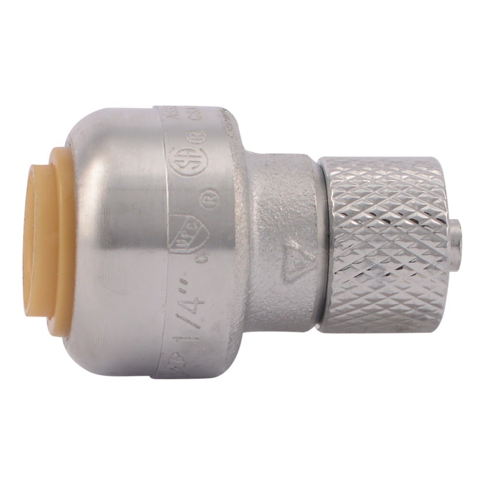 SharkBite U3524LFA 1/4 in x 1/4 in Push to Connect Compression Stop Valve Connector for 3/8 in OD PEX - 2