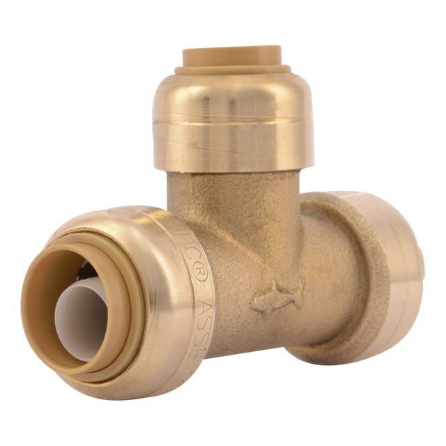SharkBite U363LFA 1/2 in. x 1/2 in. x 3/8 in. Push-to-Connect Brass Reducing Tee Fitting