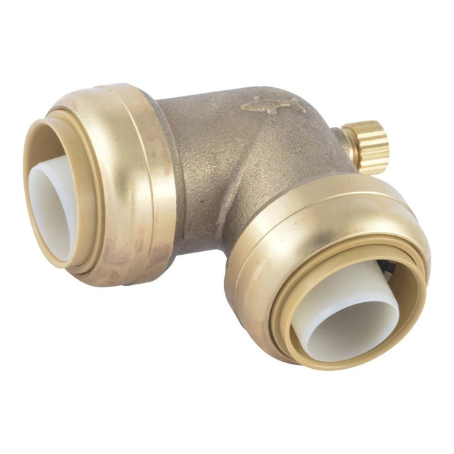 SharkBite U5260LFA 1 in Push-to-Connect 90 Degree Elbow with 1/8 in NPSM Drain