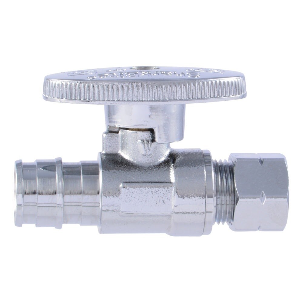 SharkBite UAB23057LFA 1/2 in PEX-A Expansion x 3/8 in OD Compression Brass Quarter Turn Straight Stop Valve - 2