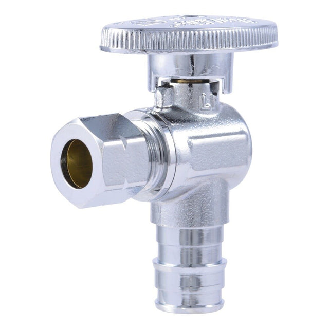 SharkBite UAB23058LFA 1/2 in x 3/8 in OD Brass Quarter Turn PEX-A Angle Stop Valve
