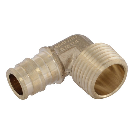 SharkBite UAB280LF 1/2 in x 1/2 in PEX-A Brass Expansion Adapter Elbow with MNPT